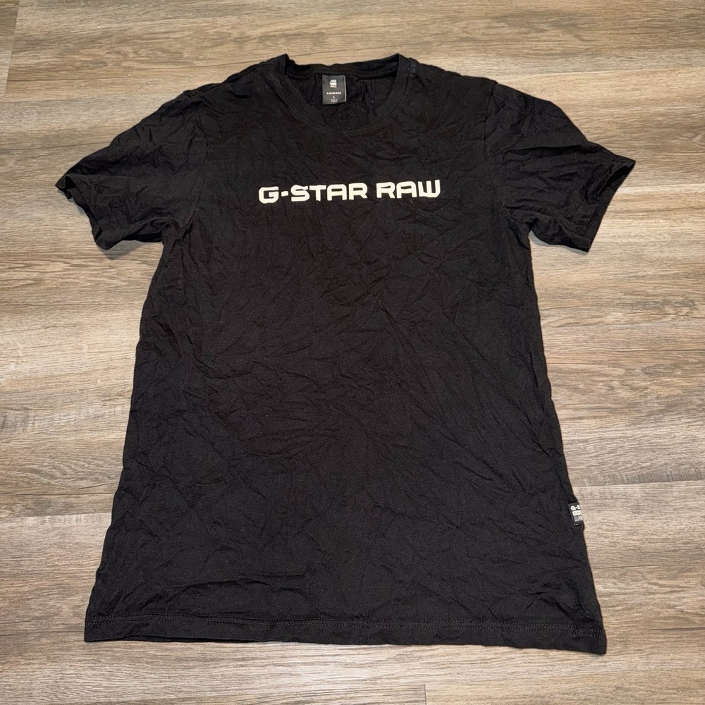 G Star Raw Shirt Mens Large Black Graphic Print Luxury Designer Brand